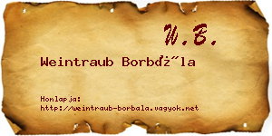 Weintraub Borbála névjegykártya